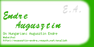 endre augusztin business card